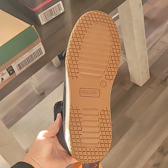 NIB Sporto Womens Sneaker Abby Navy Suede High Top Lace Up Round Toe Size 9WW - Picture 6 of 8